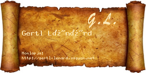 Gertl Lénárd névjegykártya